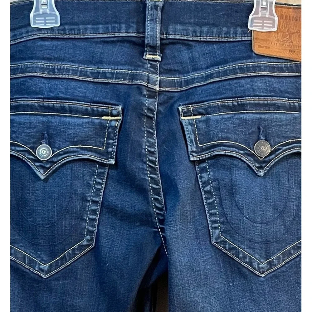 True Religion Ricky‎ Flap Relaxed Straight Jeans Men's W32 L33 Dark Wash Blue